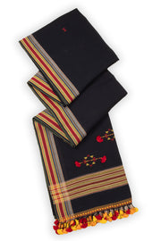 Black Handloom Bhujodi Cotton Saree 10076924