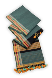 Green Handloom Bhujodi Cotton Saree 10076925