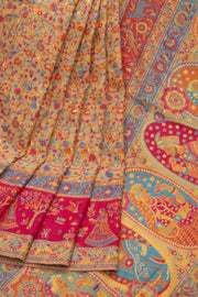 Yellow Handllom Kashmiri Kani Silk Saree 10076933
