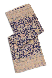 Navy Blue Kashmiri Printed Silk Saree 10076940