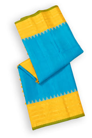 Blue Gadwal kuttu Silk Saree With Temple Border 10077056