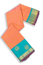 Peach Gadwal Kuttu Silk Saree 10077058