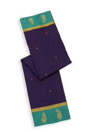 Deep Purple Kanjivaram Vegan Silk Saree 10077088