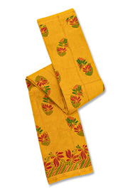 Yellow Handcrafted Sungudi Cotton Saree 10077125