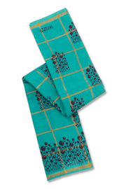 Aqua Blue Handcrafted Sungudi Cotton Saree 10077126