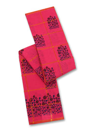 Pink Handcrafted Sungudi Cotton Saree 10077127