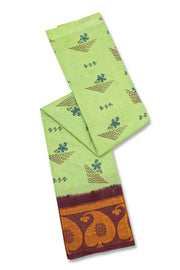 Pista Green Handcrafted Sungudi Cotton Saree 10077133