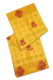 Yellow Handcrafted Sungudi Cotton Saree 10077140