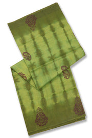 Light Green Handcrafted Sungudi Cotton Saree 10077141