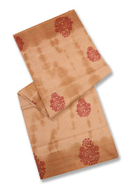 Beige Handcrafted Sungudi Cotton Saree 10077142