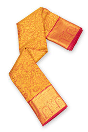 Gold With Maroon Kanjivaram Pure Silk Saree 10077159