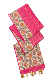 Pink Printed Semi Tussar Silk Saree 10077234