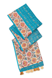 Blue Printed Semi Tussar Silk Saree 10077236