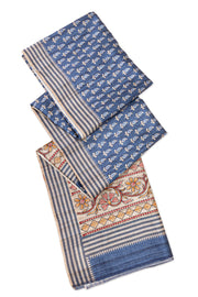 Light Blue Printed Semi Tussar Silk Saree 10077238