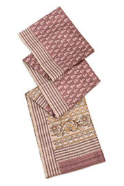 Light Brown Printed Semi Tussar Silk Saree 10077239