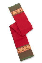 Red Handloom Chettinad Cotton Saree 10077291