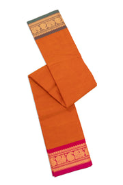 Orange Handloom Chettinad Cotton Saree 10077294