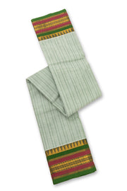 Green Handloom Chettinad Cotton Saree With Temple Border 10077299