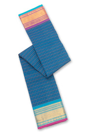 Blue Handloom Chettinad Cotton Saree 10077303