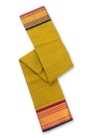 Sunflower Yellow Handloom Chettinad Cotton Saree 10077306