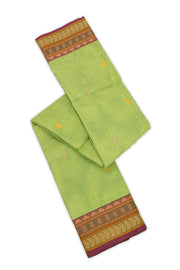 Leaf Green Handloom Chettinad Cotton Saree 10077307