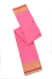 Baby Pink Handloom Chettinad Cotton Saree 10077314