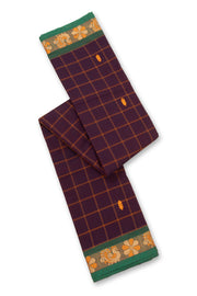Brown Handloom Chettinad Cotton Saree 10077321