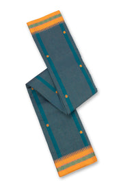 Peacock Blue Handloom Chettinad Cotton Saree 10077325