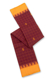 Dark Brown Handloom Chettinad Cotton Saree 10077330