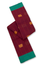 Maroon Handloom Chettinad Cotton Saree 10077332