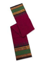 Burgundy Handloom Chettinad Cotton Saree 10077336
