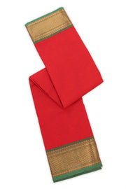 Tomato Red Handloom Chettinad Cotton Saree10077346