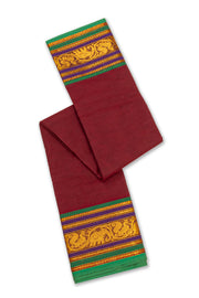 Dark Maroon Handloom Chettinad Cotton Saree 10077347