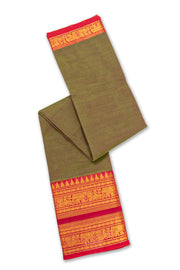 Leaf Green Handloom Chettinad Cotton Saree 10077348