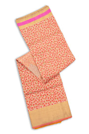 Pink Chanderi Printed Silk Cotton Saree 10077365