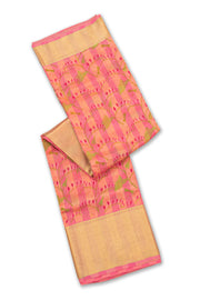 Pink Chanderi Printed Silk Cotton Saree10077369