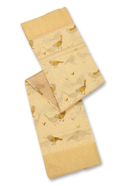 Beige Bird Motifs Chanderi Printed Silk Cotton Saree 10077378