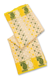 Yellow Handloom Jamdani Cotton Saree 10077529