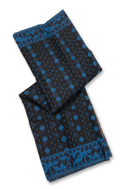 Blue Handloom Jamdani Cotton Saree 10077530