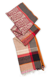 Red Maheshwari Silk Cotton Saree 10077556