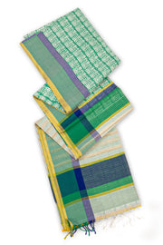 Green Handloom Maheshwari Silk Cotton Saree 10077559