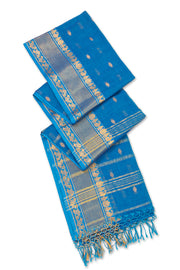 Blue Bengal Handwoven Cotton Saree 10077687