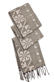 Grey Bengal Handwoven Cotton Saree 10077689