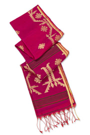 Pink Bengal Handwoven Cotton Saree  10077691