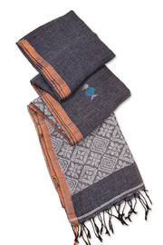 Grey Bengal Handwoven Cotton Saree 10077695