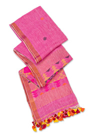 Pink Bengal Handwoven Cotton Saree 10077697