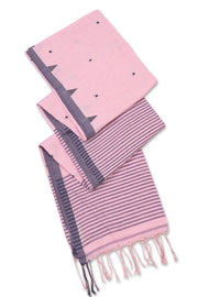 Baby Pink Bengal Handwoven Cotton Saree 10077705