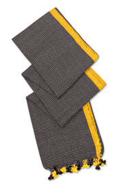Black Bengal Handwoven Cotton Saree  10077709