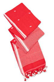 Red Bengal Handwoven Cotton Saree 10077712