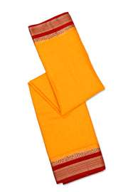 Bright Yellow Mysore Semi Crepe Silk Saree 10077800